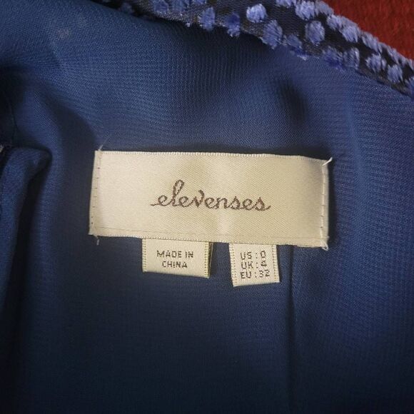 Anthropologie Velvet Nova Jumpsuit Sz 0 Navy Blue Textured Sleeveless Straight - Picture 6 of 13